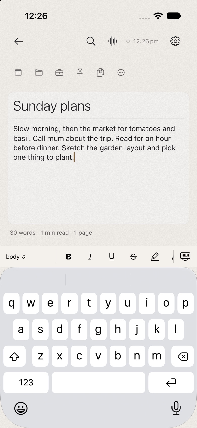 a writer's notes on iphone