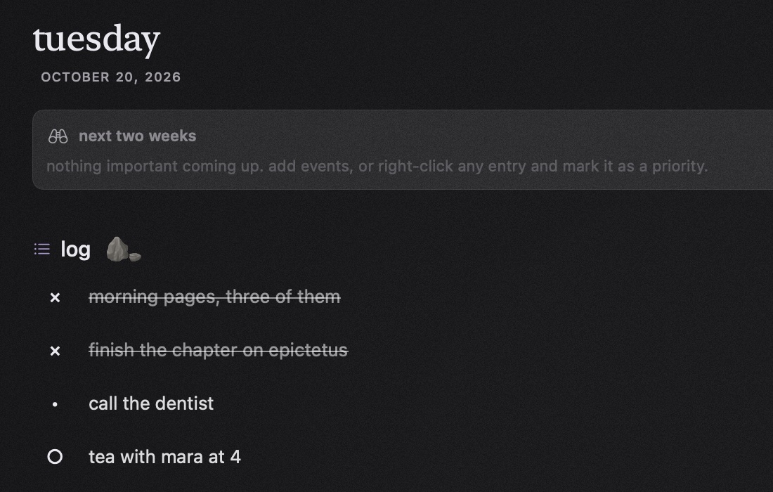 tabula on mac in the obsidian theme, zoomed in
